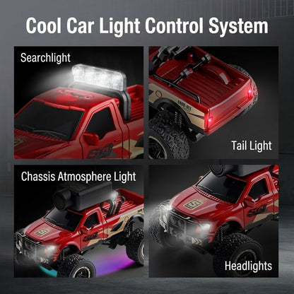 Searchlight, headlights, tail light and chassis atmosphere light